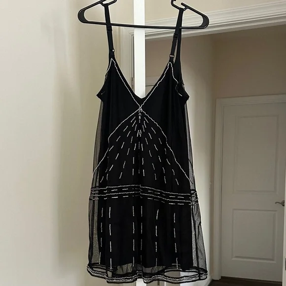 Abercrombie & Fitch Black Dress with Silver Beaded Accents - Picture 3 of 3